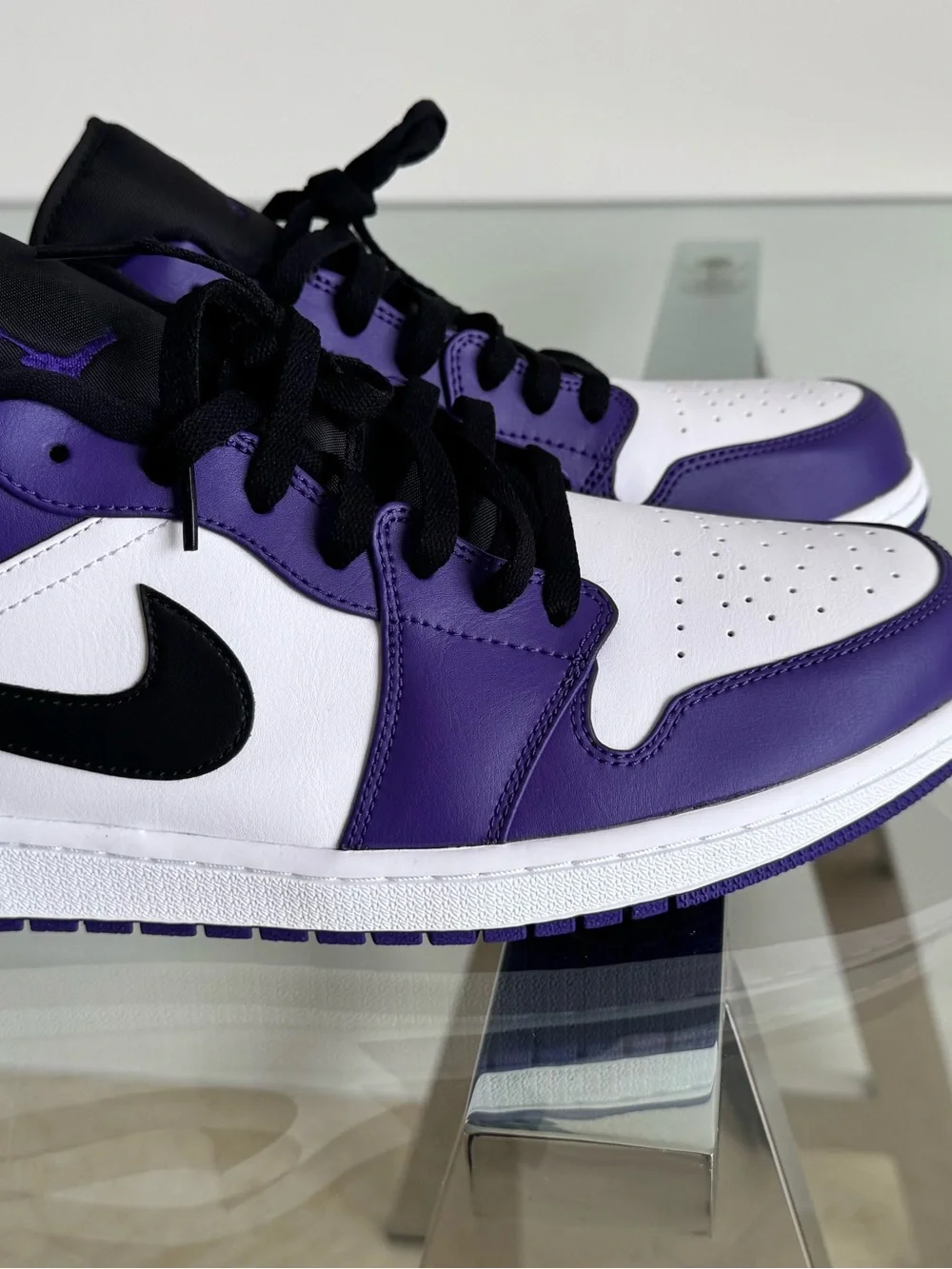 Jordan Men’s Purple, White and Black Court Low Top Sneakers
